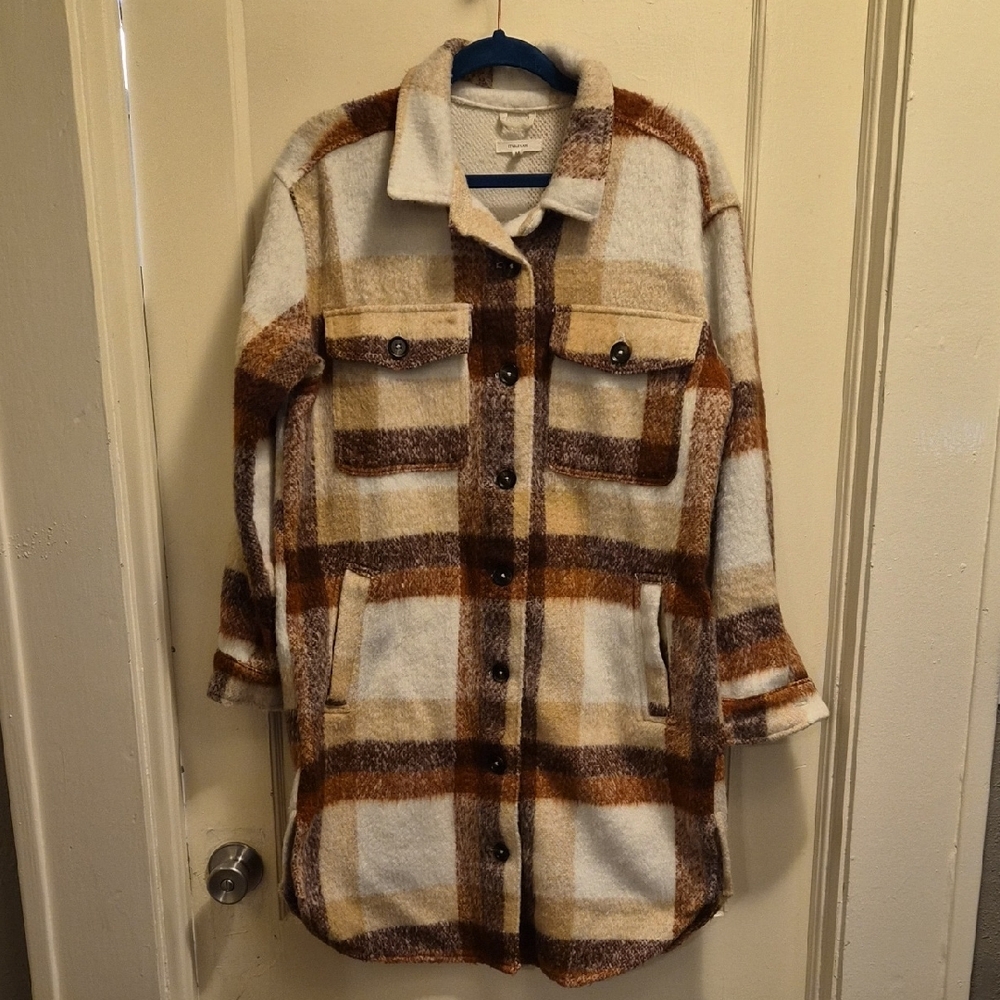 Maurices Multicolor Plaid Coat